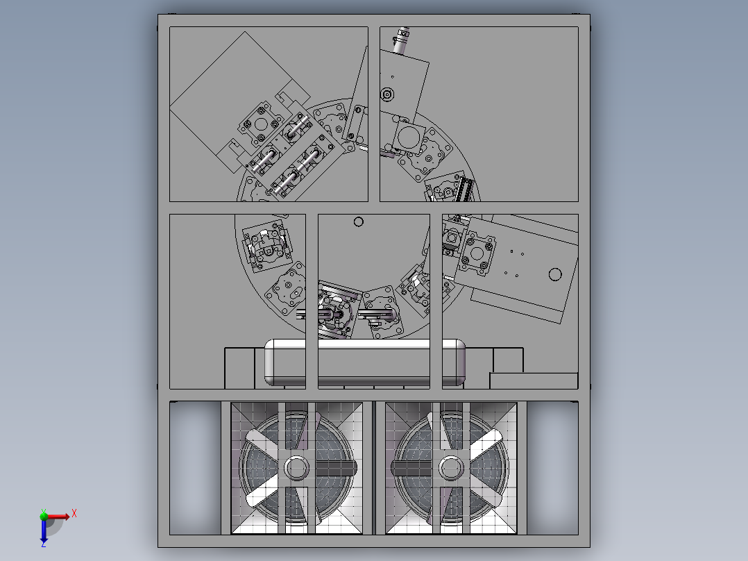 自动锁螺丝组装设备俯视图