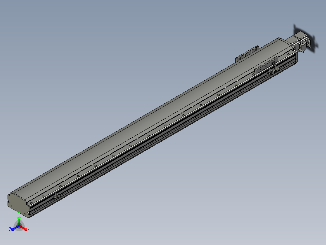 半封闭丝杆滑台MT120BS.L#.1250.BC.P40.C3正等轴测图