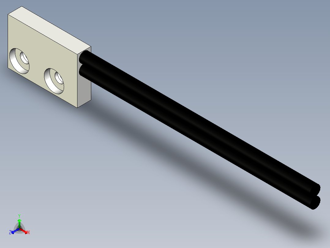 支架光纤_漫反射型FR-W15正等轴测图