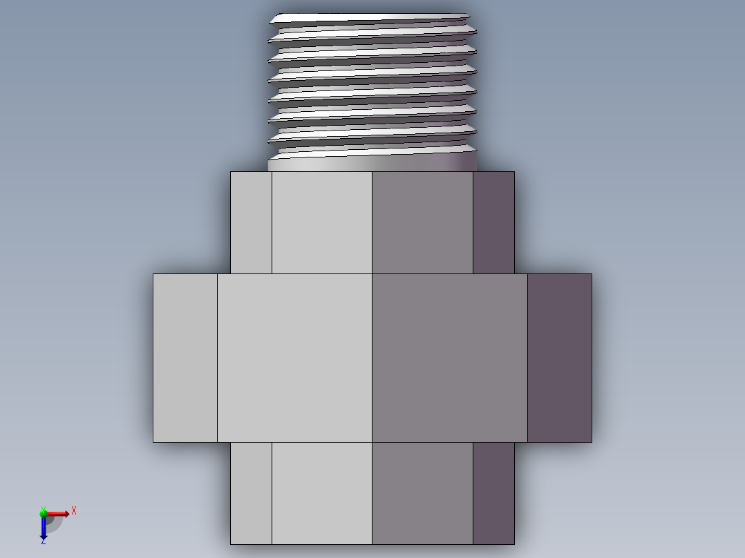 活接-等径内外丝直通 DN15俯视图