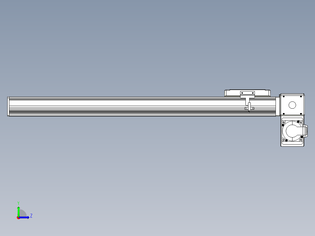 同步带全封闭直线模组TPA-HCB-105D-90-L550-RP-Y-P20-N3左视图