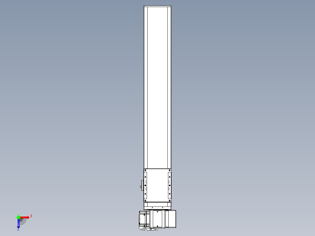 同步带全封闭直线模组TPA-HCB-105D-90-L550-RP-Y-P20-N3俯视图