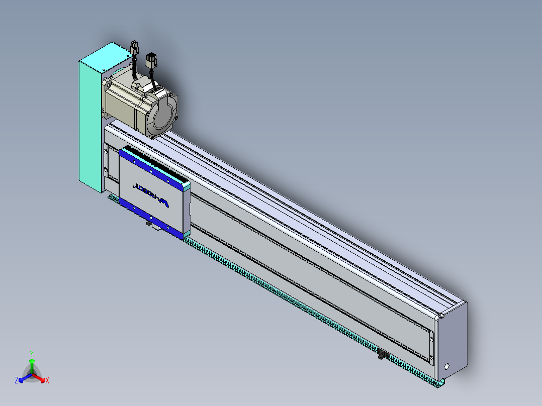威洛博VC丝杆传动-无尘环境VC14-Lxx-C-S550-BR-ZP75-C3正等轴测图