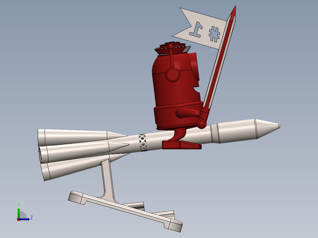 火箭摆件左视图