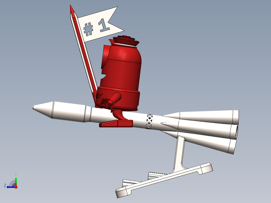火箭摆件右视图