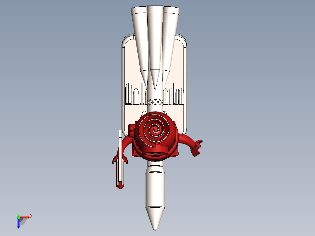 火箭摆件俯视图