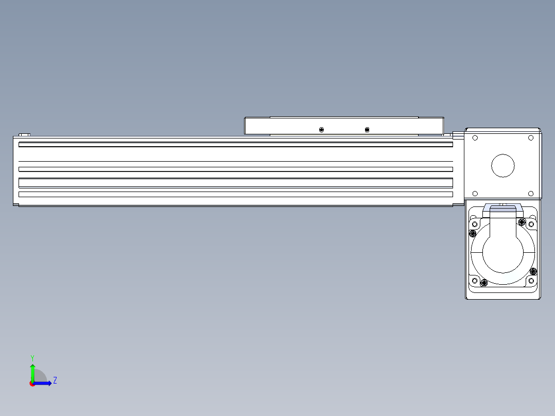 同步带全封闭直线模组TPA-HCB-120D-90-L150-RP-Y-P40-N3左视图