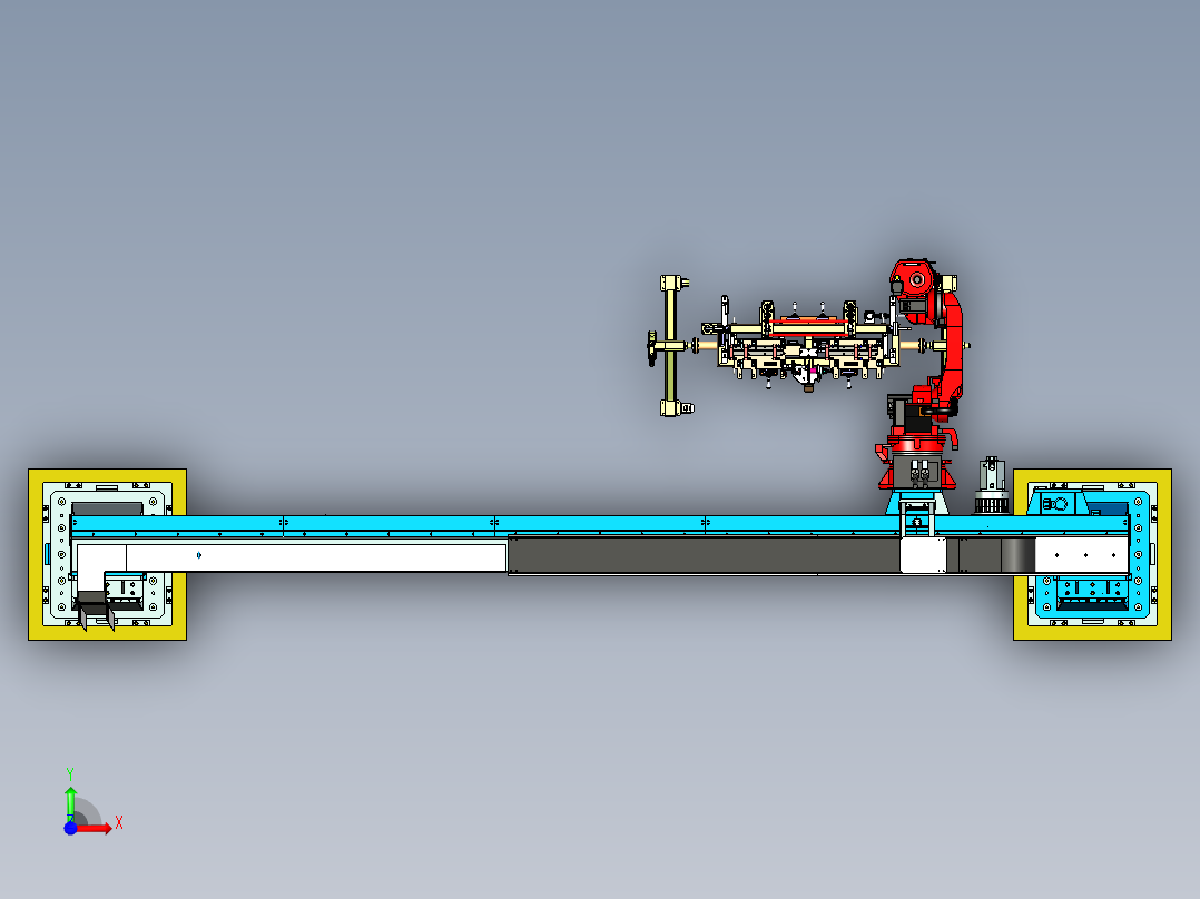 机器人移动天轨前视图