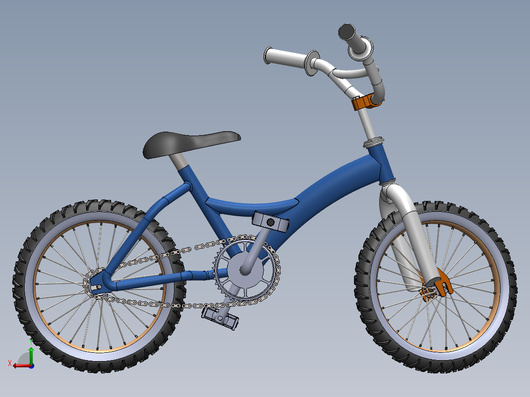 小型自行车后视图