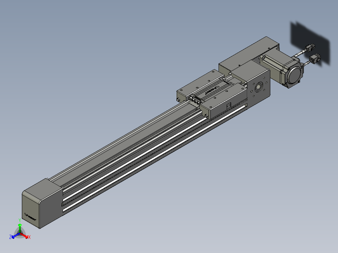 威洛博直线电机模组EB6-L70-S450-BL-P40-MS3正等轴测图