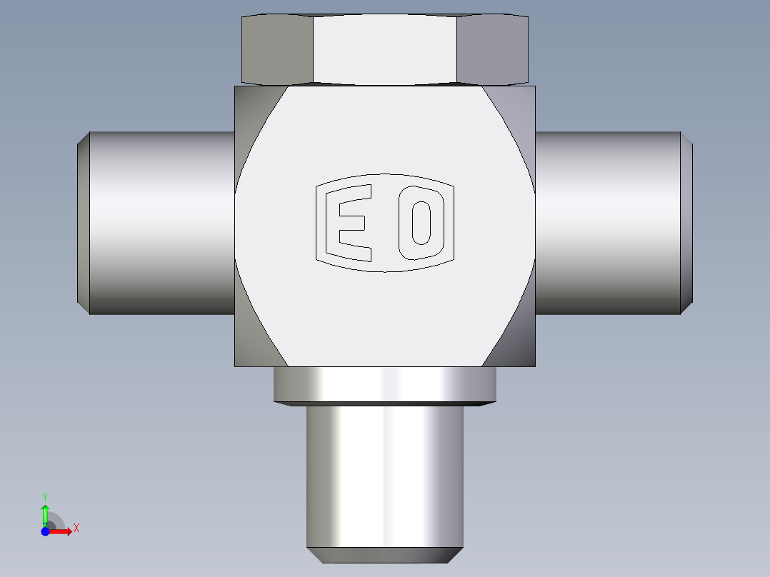 卡套式工业通用硬管接头EO_High_pressure_banjo_tee_TH06SMOMDCF前视图