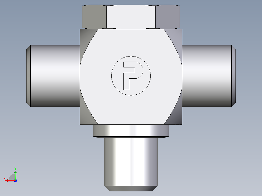 卡套式工业通用硬管接头EO_High_pressure_banjo_tee_TH06SMOMDCF后视图