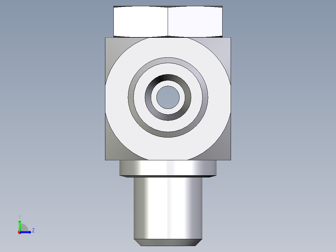 卡套式工业通用硬管接头EO_High_pressure_banjo_tee_TH06SMOMDCF左视图