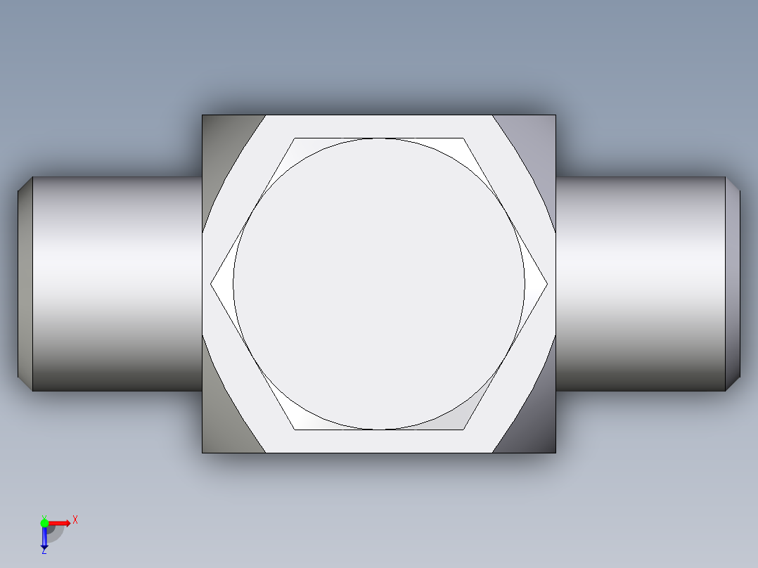 卡套式工业通用硬管接头EO_High_pressure_banjo_tee_TH06SMOMDCF俯视图