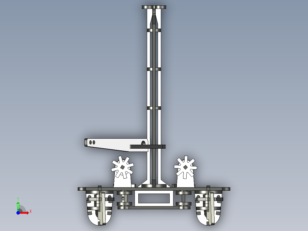 自制简易双体帆船前视图