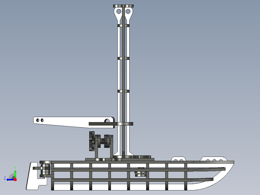 自制简易双体帆船右视图