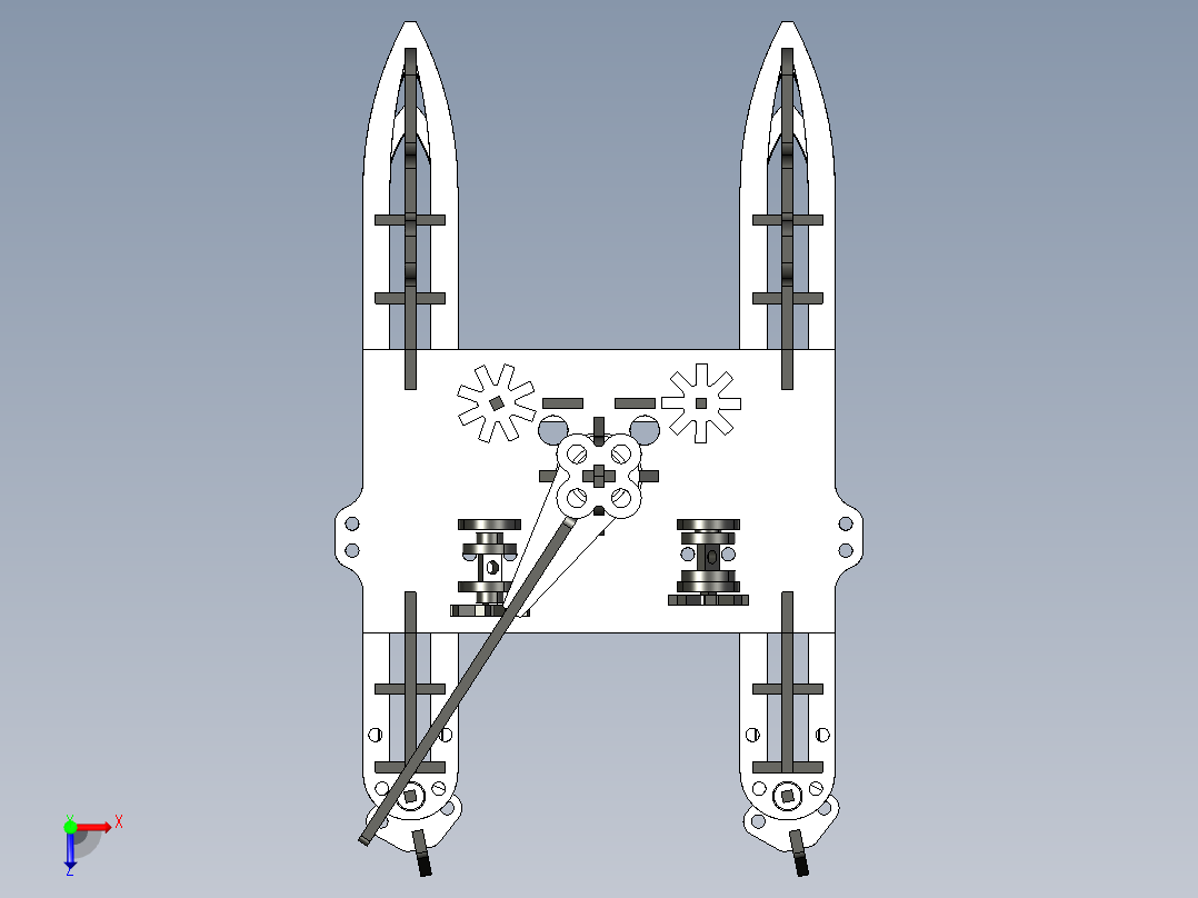 自制简易双体帆船俯视图