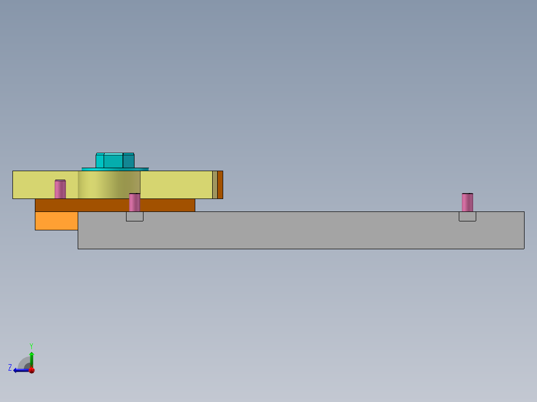 凸轮滑块机构右视图