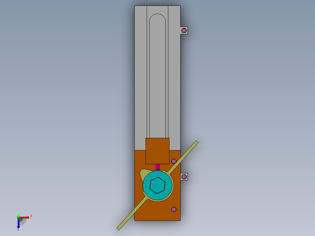 凸轮滑块机构俯视图