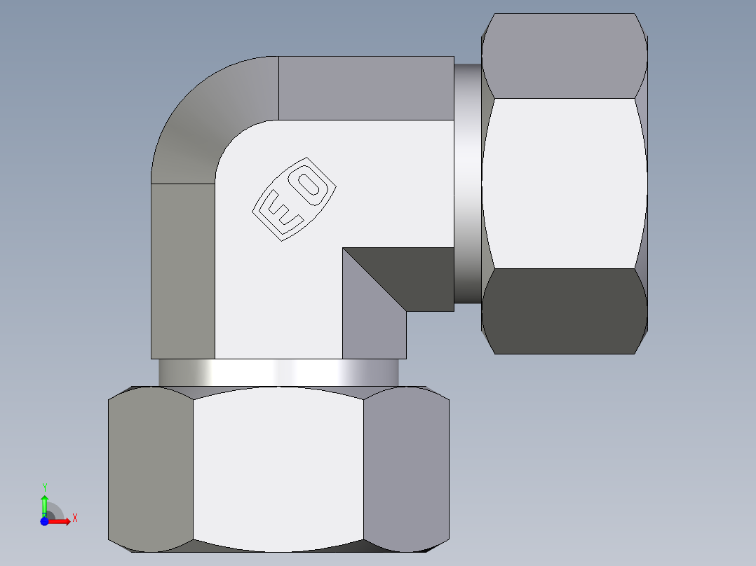 卡套式工业通用硬管接头EO_Union_elbow_W18LCF前视图