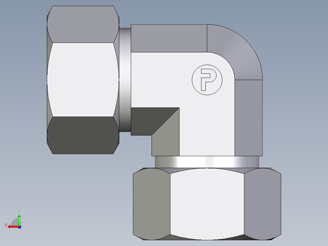 卡套式工业通用硬管接头EO_Union_elbow_W18LCF后视图