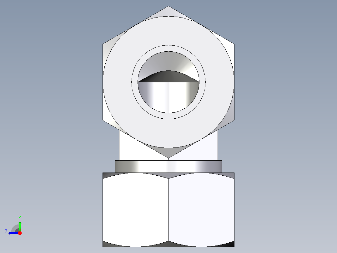卡套式工业通用硬管接头EO_Union_elbow_W18LCF右视图