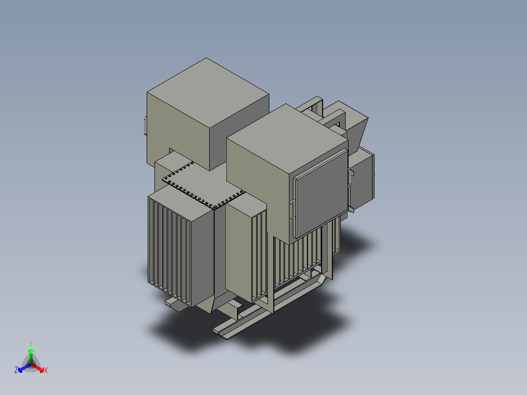 1500kVA 11000V 三相 YNd1 ONAN变压器正等轴测图