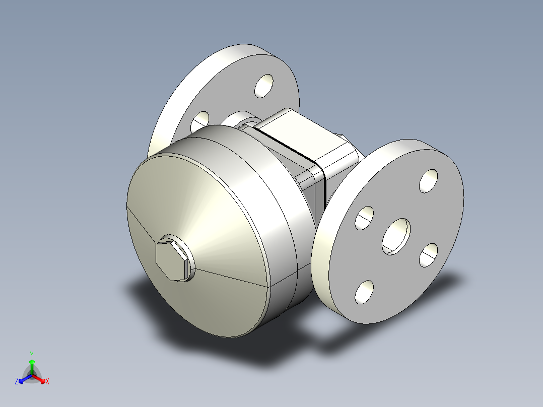 8DKMOAFCP NO-DA 气动隔膜阀、常开型双作用，固定法兰，钻孔ANSI B16.5条款150 # FF。面对面根据EN 558-1 PVDF主视图