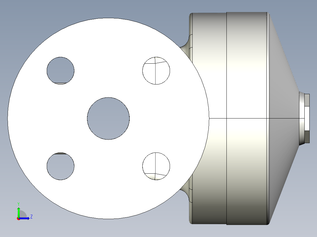 8DKMOAFCP NO-DA 气动隔膜阀、常开型双作用，固定法兰，钻孔ANSI B16.5条款150 # FF。面对面根据EN 558-1 PVDF左视图