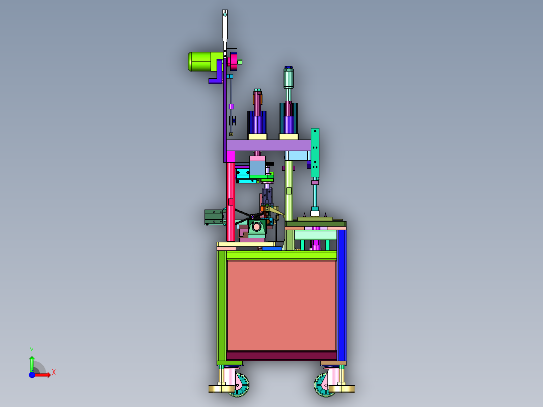 旋转焊口罩耳带的装置前视图
