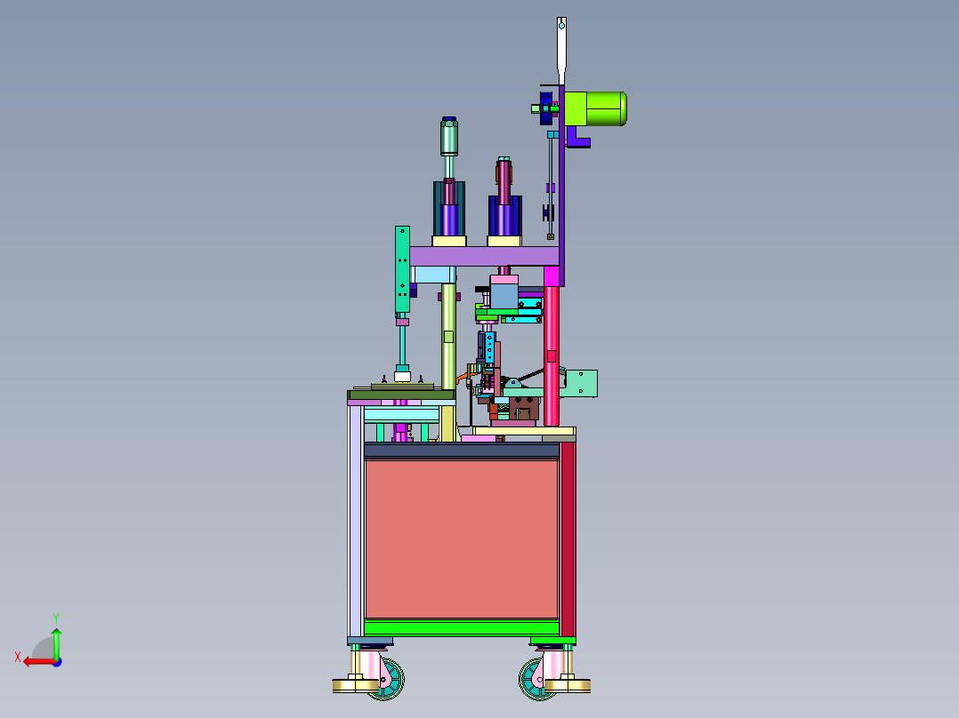 旋转焊口罩耳带的装置后视图