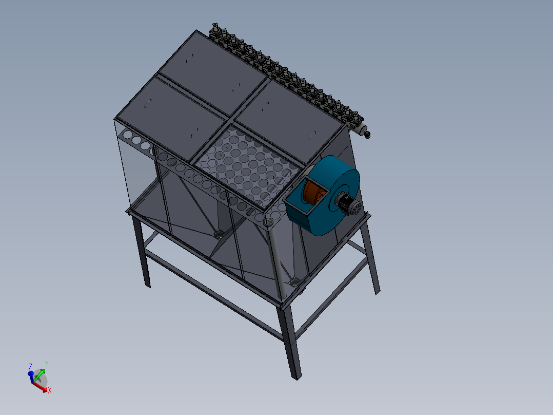 MC-160袋式除尘器sw18可编辑主视图