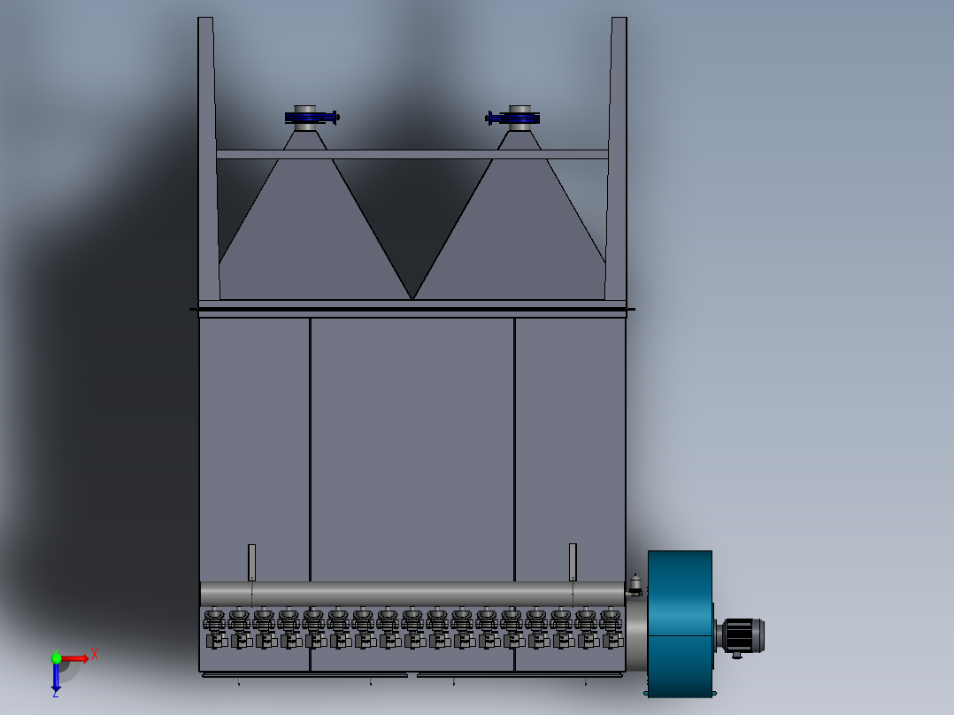 MC-160袋式除尘器sw18可编辑俯视图