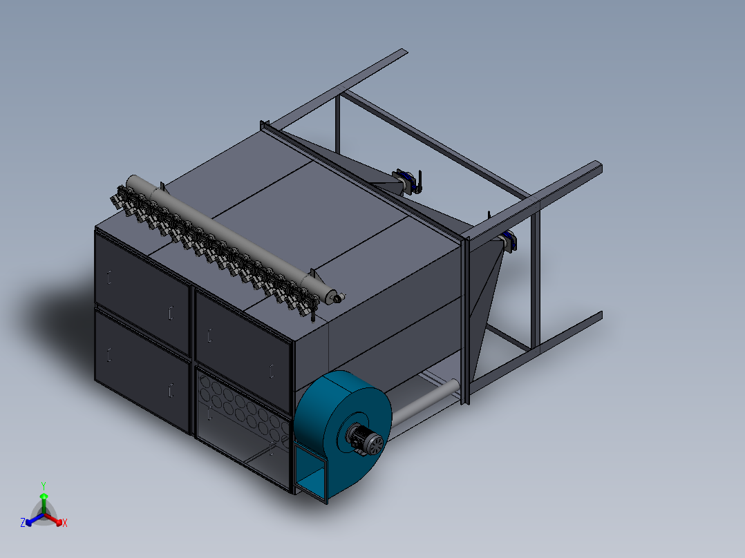 MC-160袋式除尘器sw18可编辑正等轴测图