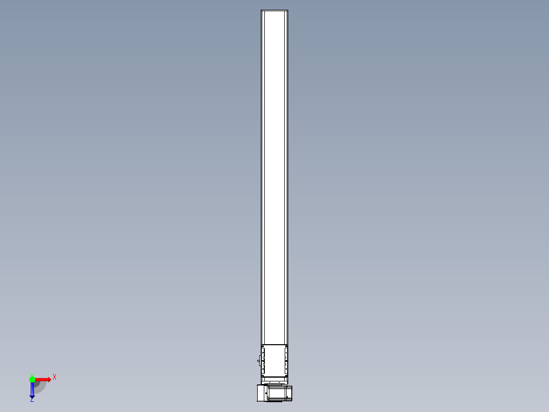 同步带全封闭直线模组TPA-HCB-105D-90-L1250-LU-Y-P20-N3俯视图