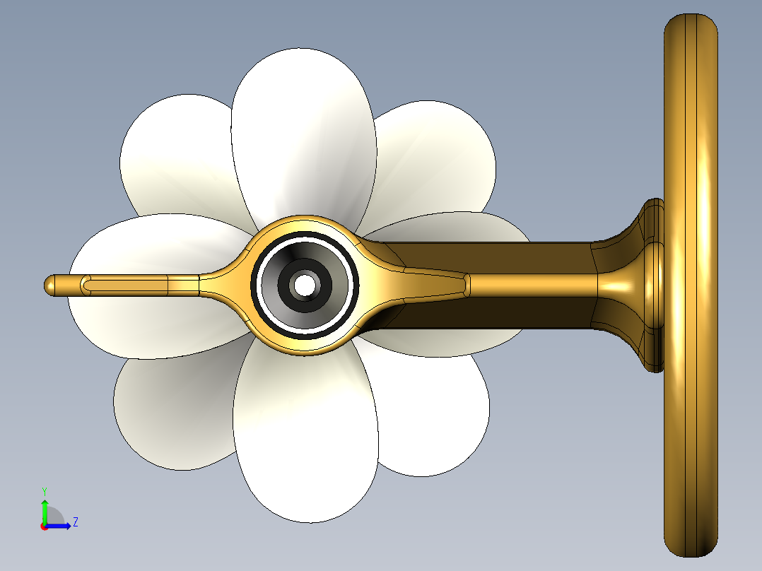 Volvo Penta IPS推进系统3D图纸（简易版） 船舶艉机三维建模左视图