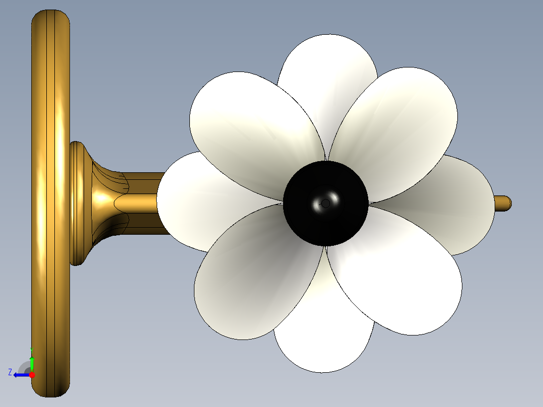 Volvo Penta IPS推进系统3D图纸（简易版） 船舶艉机三维建模右视图