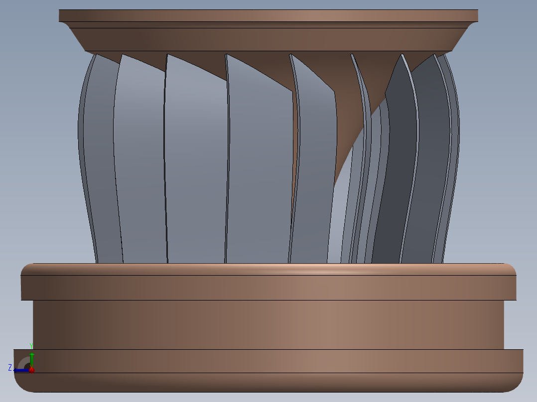 混流式水轮机旋翼右视图