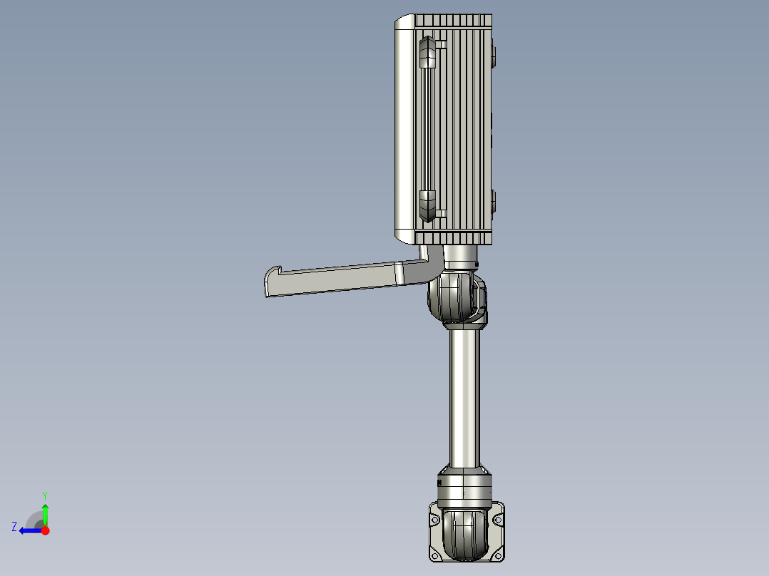悬臂控制操控箱键盘支架-I1-垂直墙座-转角-90度转角-250-300右视图