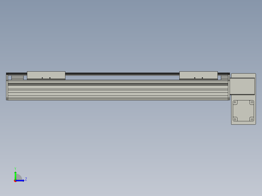 直线模组WG-LHB12-S400-RD设计图纸左视图