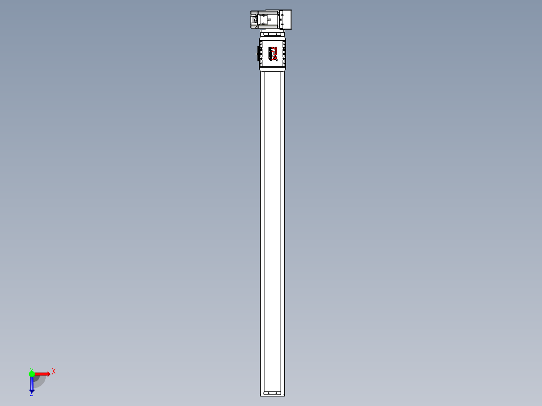 同步带全封闭直线模组TPA-HCB-85D-90-L1050-LU-C-P20-N3俯视图