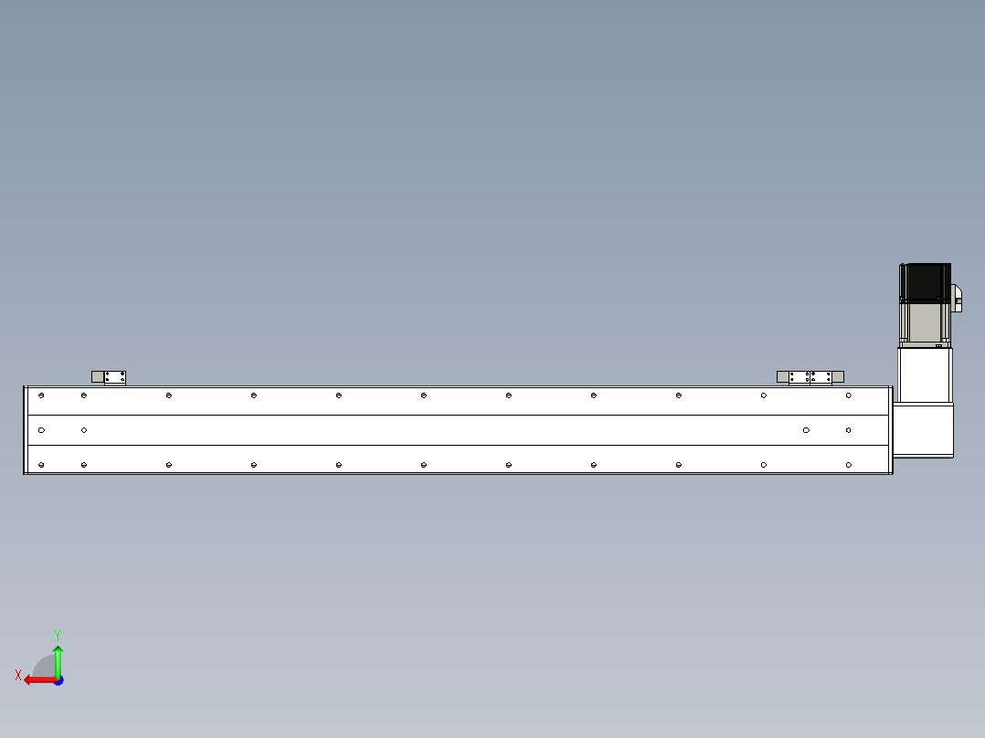 同步带滑台-半封闭B10-L90-S800-R-P40-D3后视图