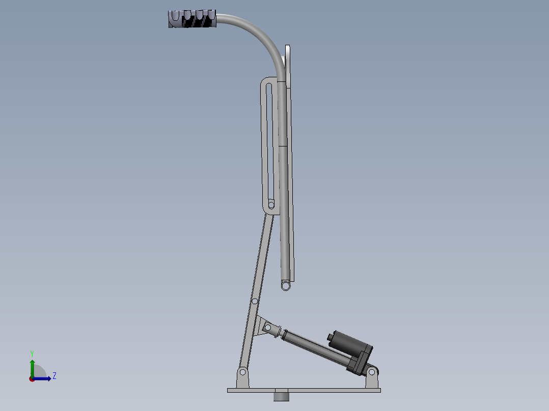 后背翻转机构模型与仿真左视图