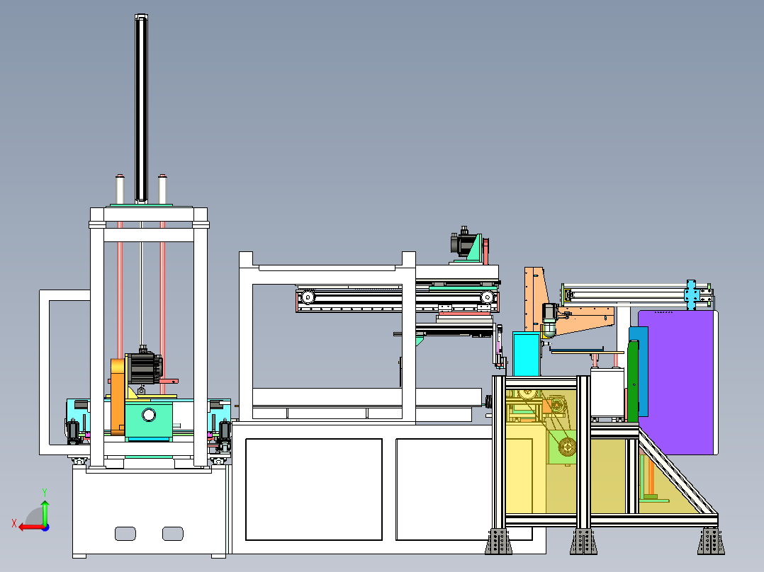 汽车散热器组装机，汽车冷凝器组装机，汽车散热器生产线后视图