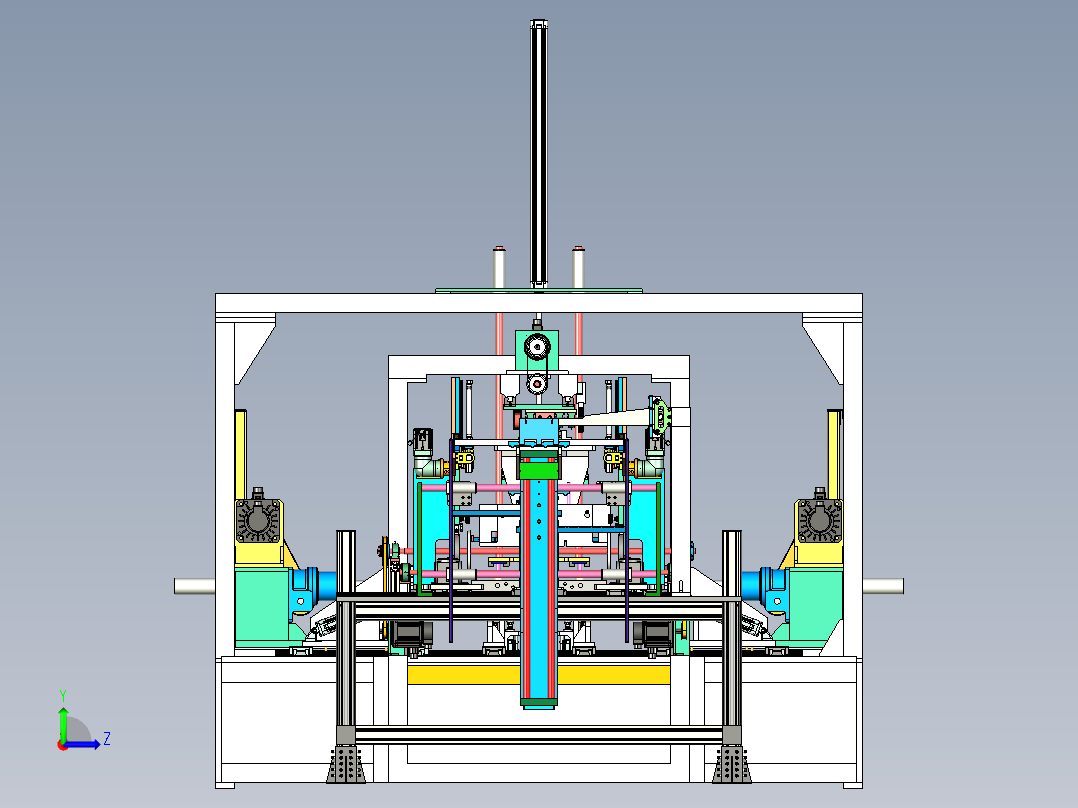 汽车散热器组装机，汽车冷凝器组装机，汽车散热器生产线左视图