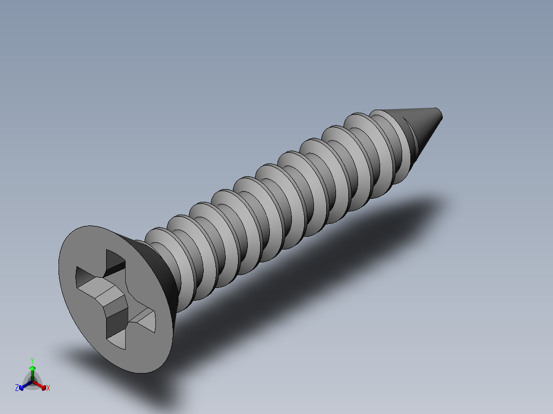 m3-13-to-40-沉头自攻螺丝-Screw M3 x 16 for Wood.SLDPRT主视图