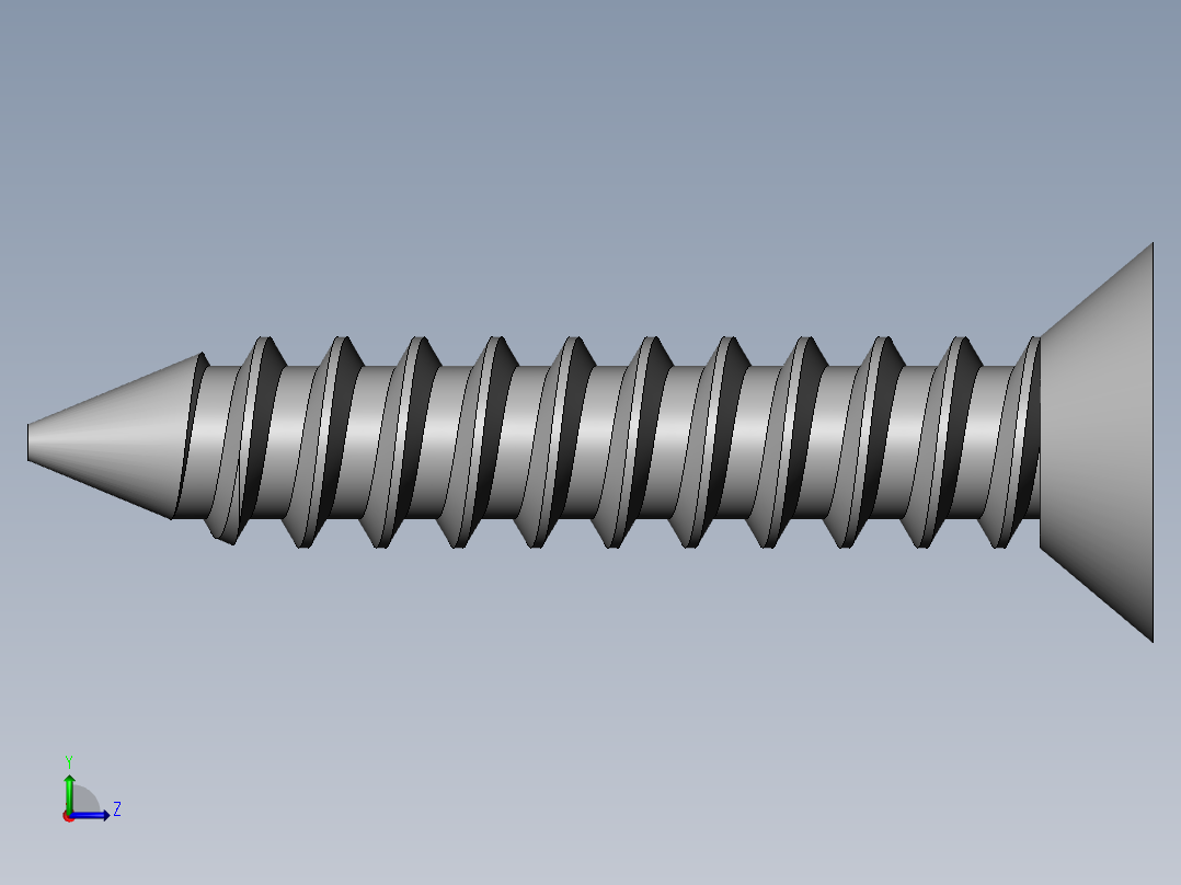 m3-13-to-40-沉头自攻螺丝-Screw M3 x 16 for Wood.SLDPRT左视图