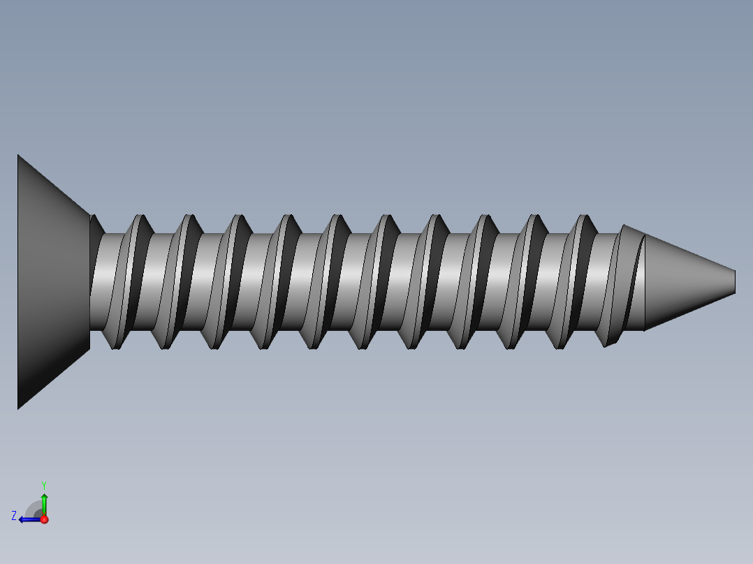 m3-13-to-40-沉头自攻螺丝-Screw M3 x 16 for Wood.SLDPRT右视图