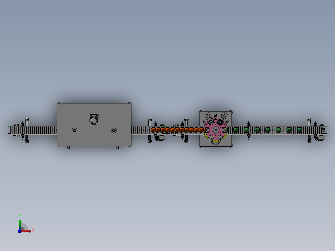 B02-Filling and Capping Machine灌装机3D数模图纸 STP格式前视图