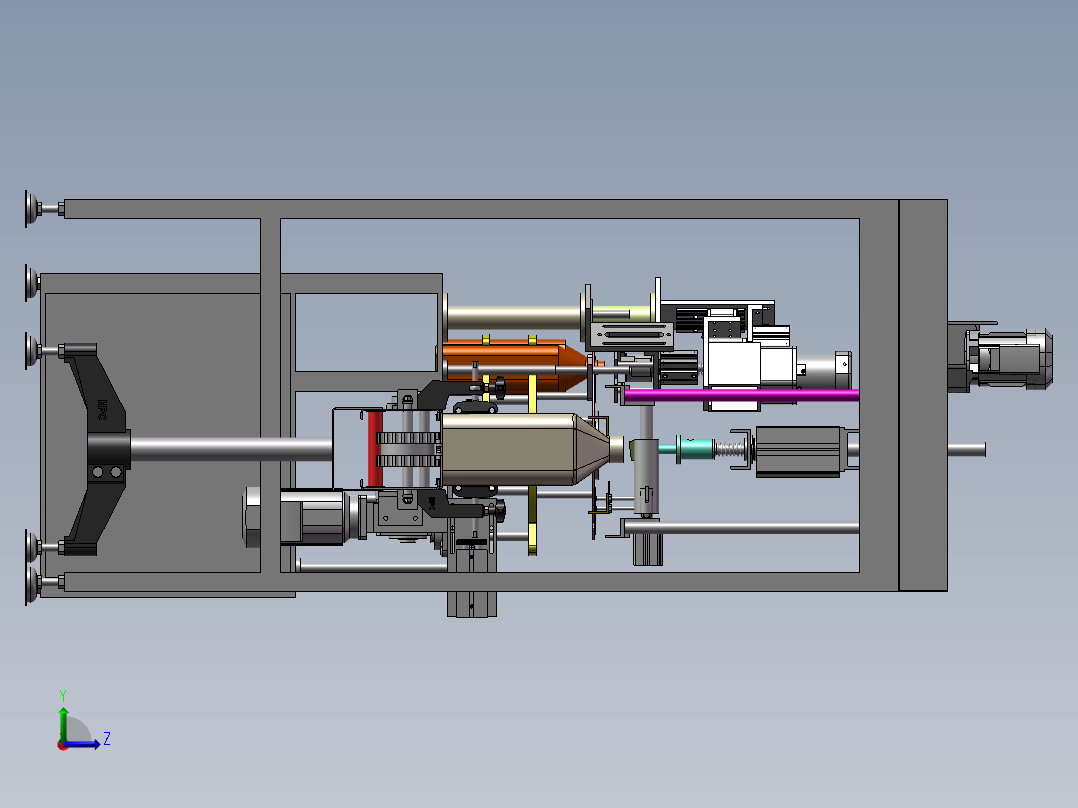 B02-Filling and Capping Machine灌装机3D数模图纸 STP格式左视图